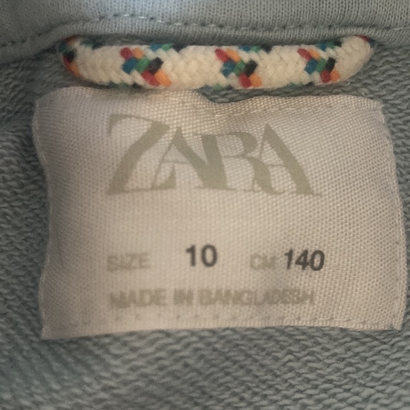 Zara Baby Blue Hoodie Size 10 But fits more like a size 8 excellent condition - Picture 2 of 3